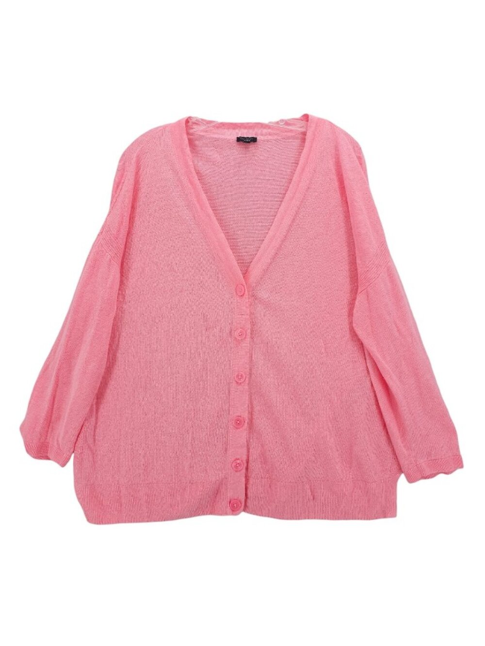 TALBOTS Pink 100% Linen Cardigan Button Front Size 2XP